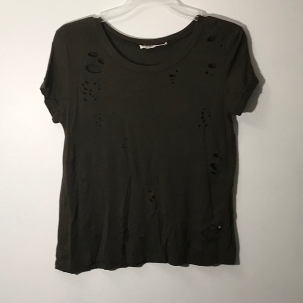 Deep Green Distressed Top